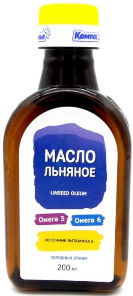 Изображение товара Масло Льняное холодный отжим 200мл Масло Льняное холодный отжим 200мл фотография