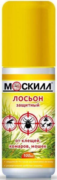 Изображение товара Москилл лосьон универсальный от комаров, мошек, клещей 100мл Москилл лосьон универсальный от комаров, мошек, клещей 100мл фотография