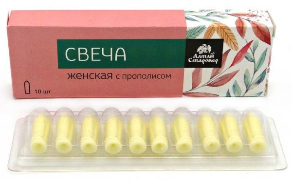 Изображение товара Свечи женские с прополисом Алтай-Старовер 22г Свечи женские с прополисом Алтай-Старовер 22г фотография