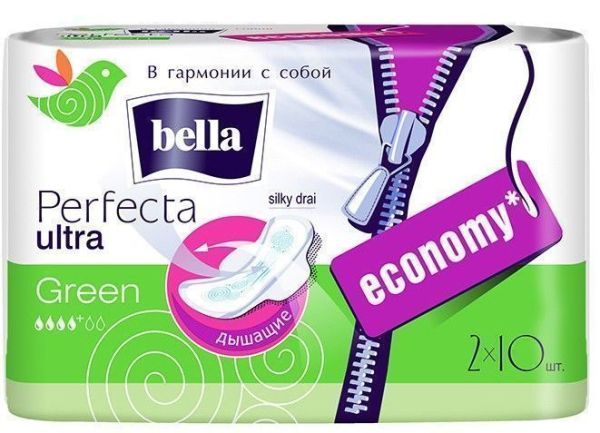 Изображение товара Прокладки белла perfecta ultra green 10шт+10 Прокладки белла perfecta ultra green 10шт+10 фотография