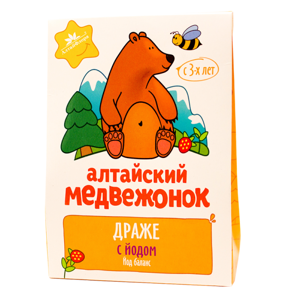 Изображение товара Алтайский медвежонок драже с йодом 75 г Алтайский медвежонок драже с йодом 75 г фотография
