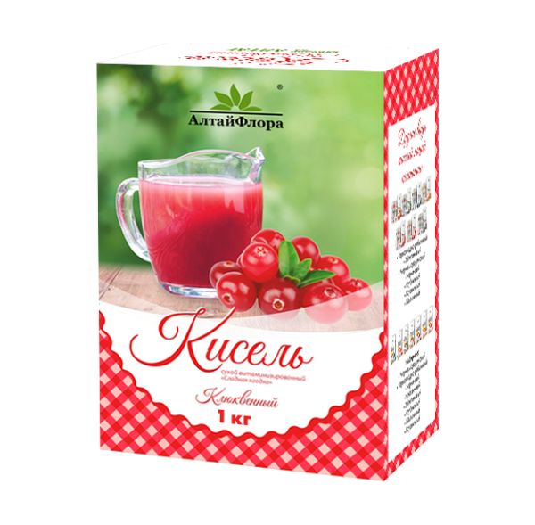 Изображение товара Кисель Сладкая ягодка клюквенный Алтайфлора коробка 1кг Кисель Сладкая ягодка клюквенный Алтайфлора коробка 1кг фотография